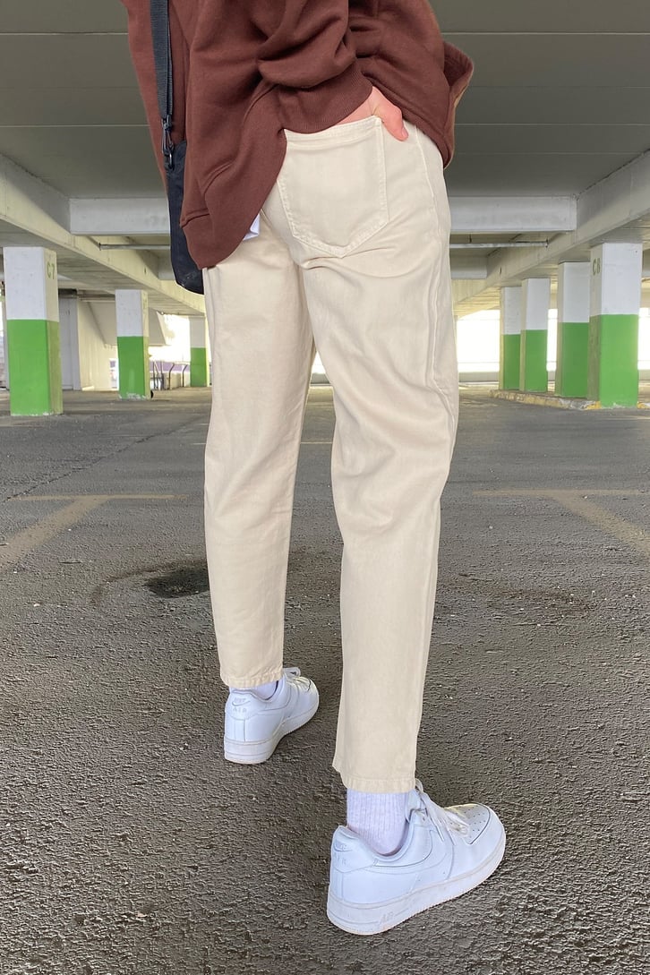 Flaw Atelier Premium Natural Kumaş Beige Mom Jean
