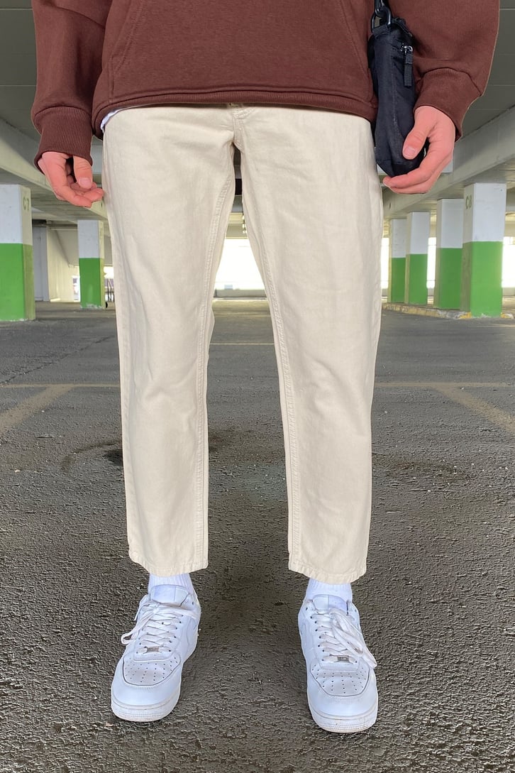 Flaw Atelier Premium Natural Kumaş Beige Mom Jean