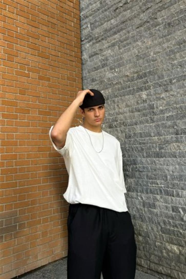 Flaw Atelier Premium Oversize Ekru Basic Tişört