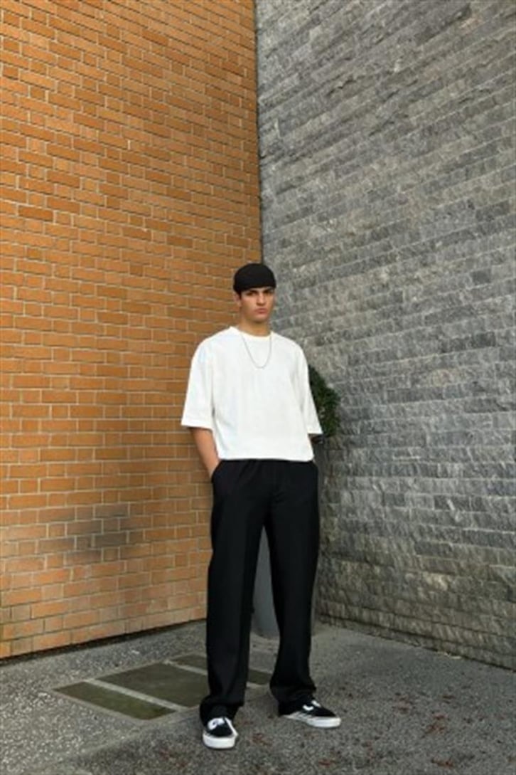 Flaw Atelier Premium Oversize Ekru Basic Tişört
