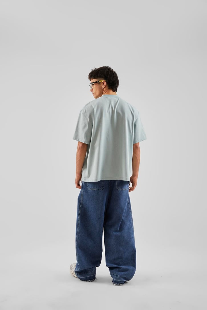 Flaw Atelier Premium Su Yeşili Basic Oversize Tshirt