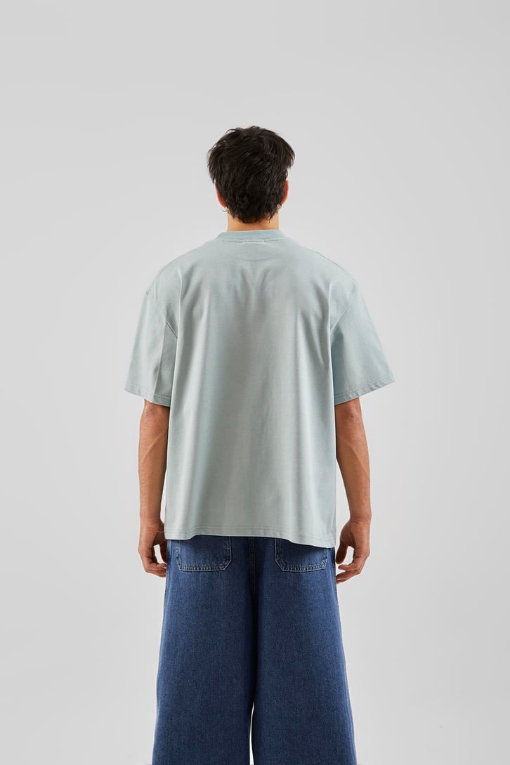 Flaw Atelier Premium Su Yeşili Basic Oversize Tshirt