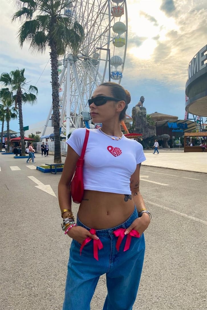 Flaw Atelier Rare Heart Baskılı Crop
