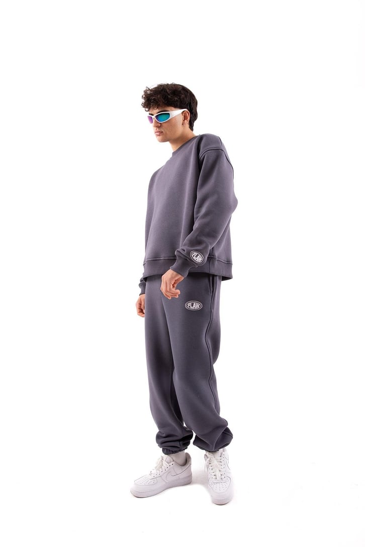 Flaw Atelier Relax Fit Basic Antrasit Jogger Eşofman Altı