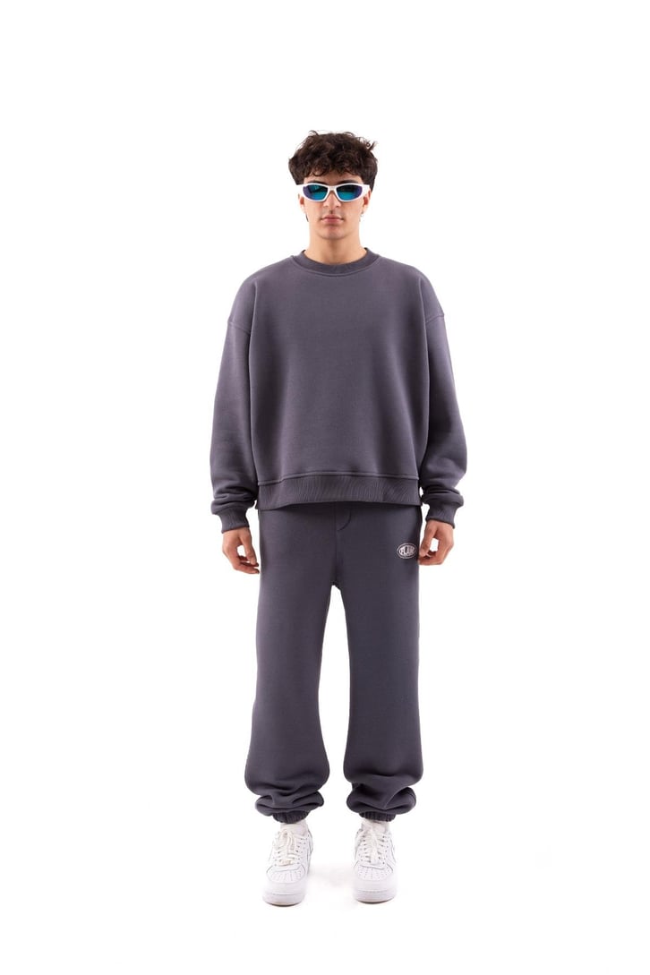 Flaw Atelier Relax Fit Basic Antrasit Jogger Eşofman Altı