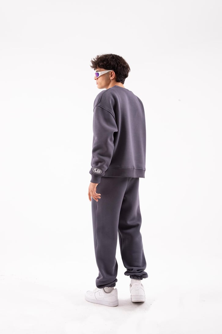 Flaw Atelier Relax Fit Basic Antrasit Jogger Eşofman Altı