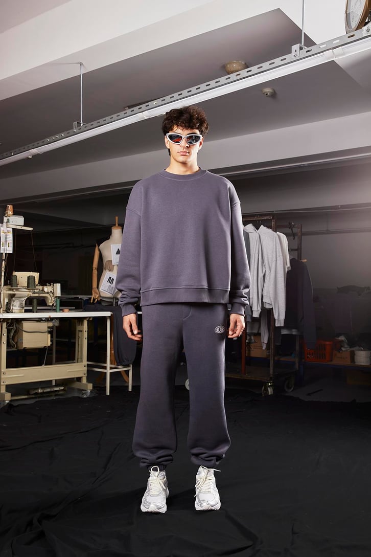 Flaw Atelier Relax Fit Basic Antrasit Jogger Eşofman Altı