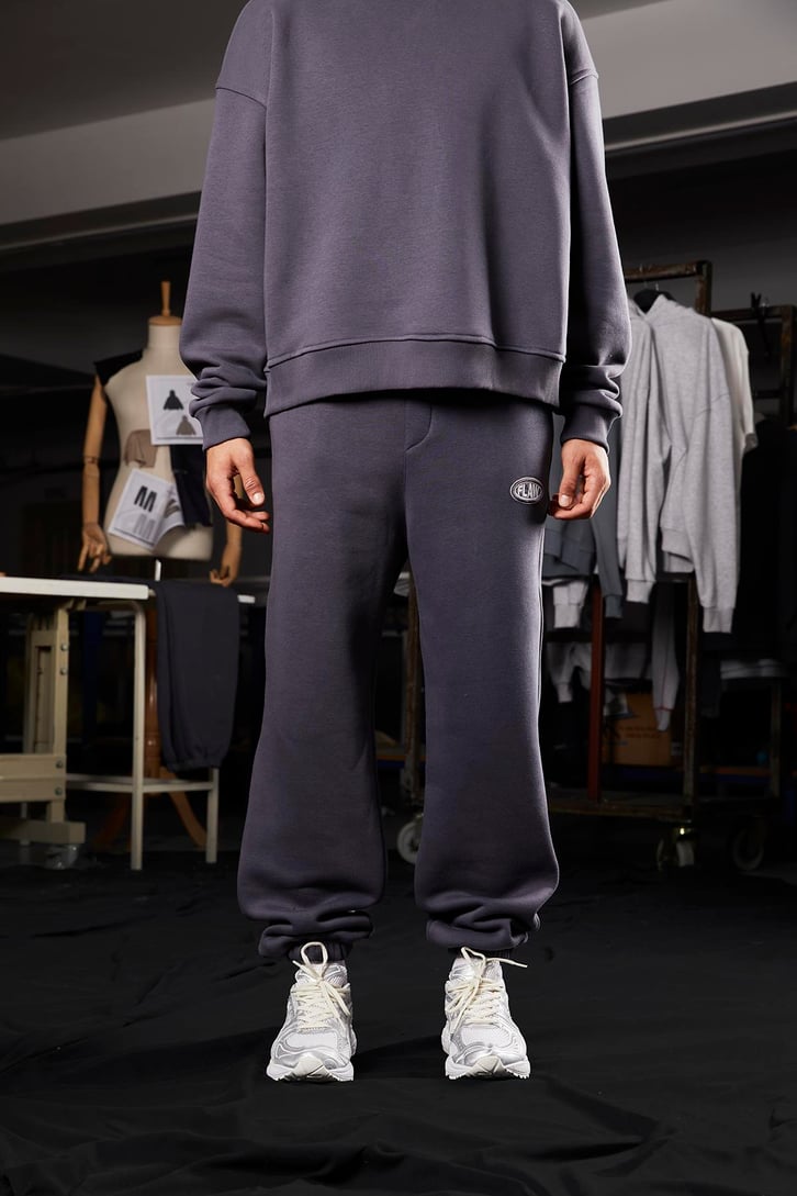 Flaw Atelier Relax Fit Basic Antrasit Jogger Eşofman Altı