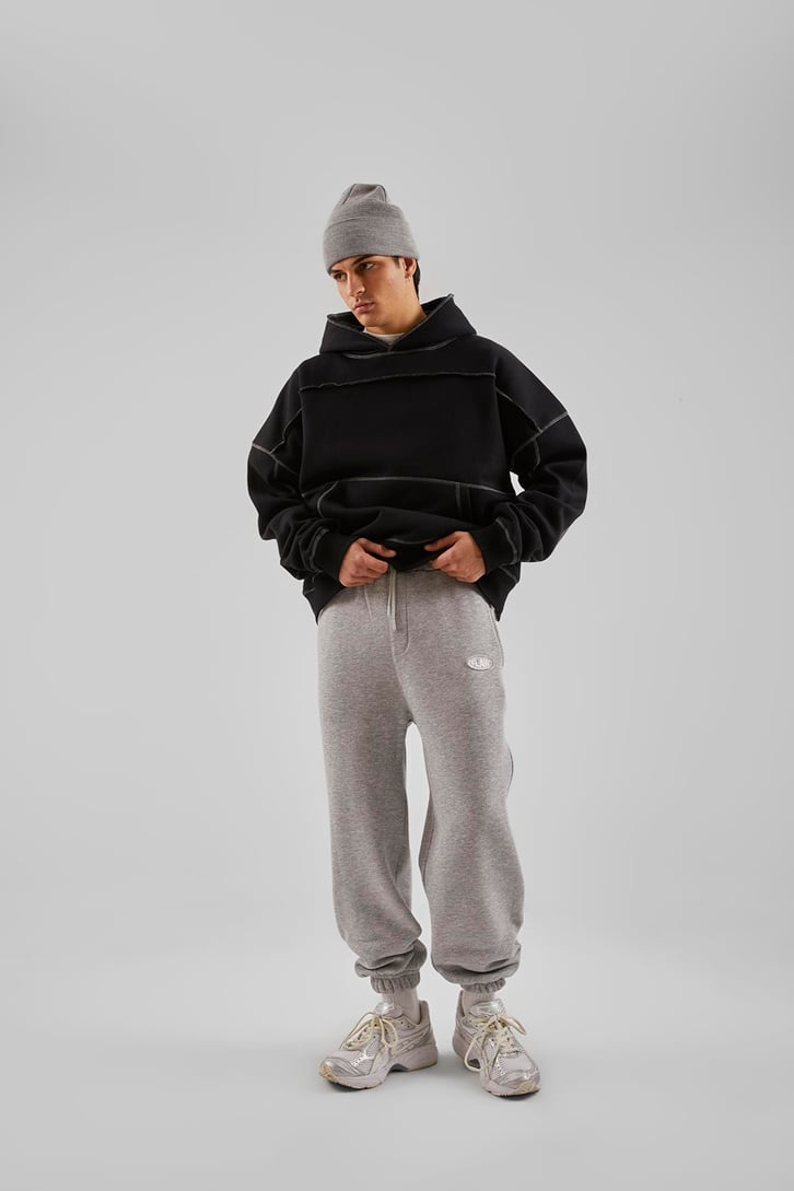 Flaw Atelier Relax Fit Basic Gri Melanj Jogger Eşofman Altı