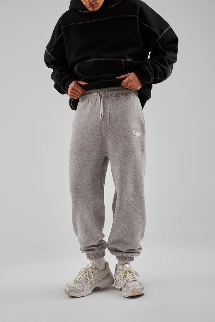 Flaw Atelier Relax Fit Basic Gri Melanj Jogger Eşofman Altı