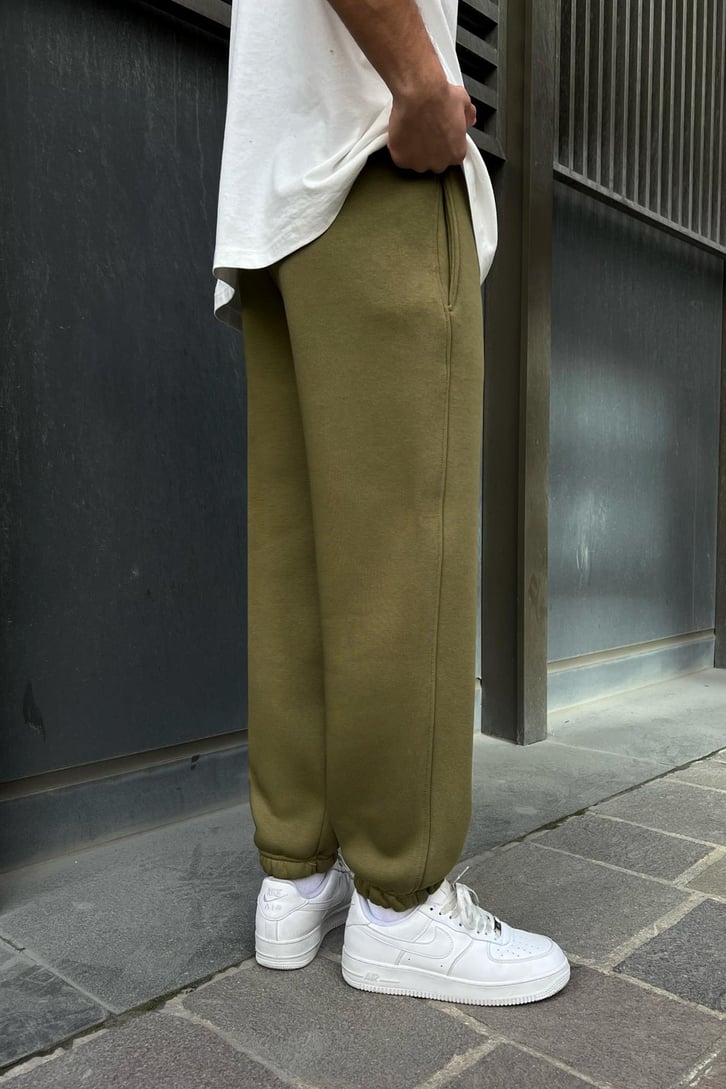 Flaw Atelier Relax Fit Basic Haki Jogger Eşofman Altı