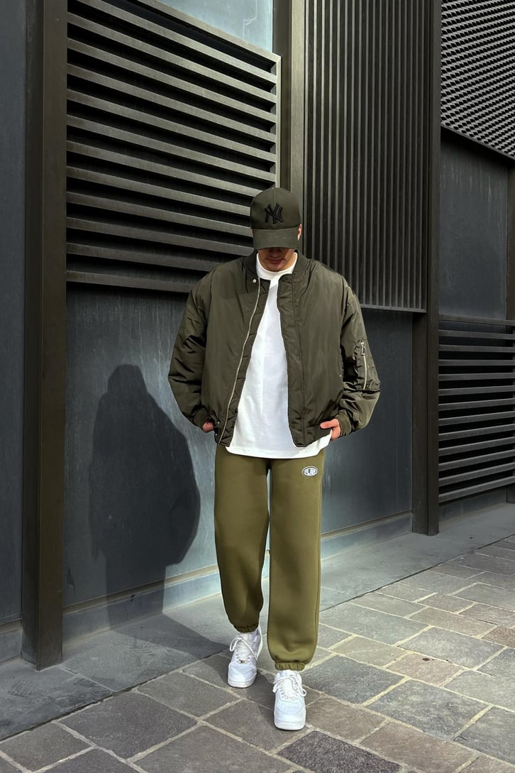 Flaw Atelier Relax Fit Basic Haki Jogger Eşofman Altı