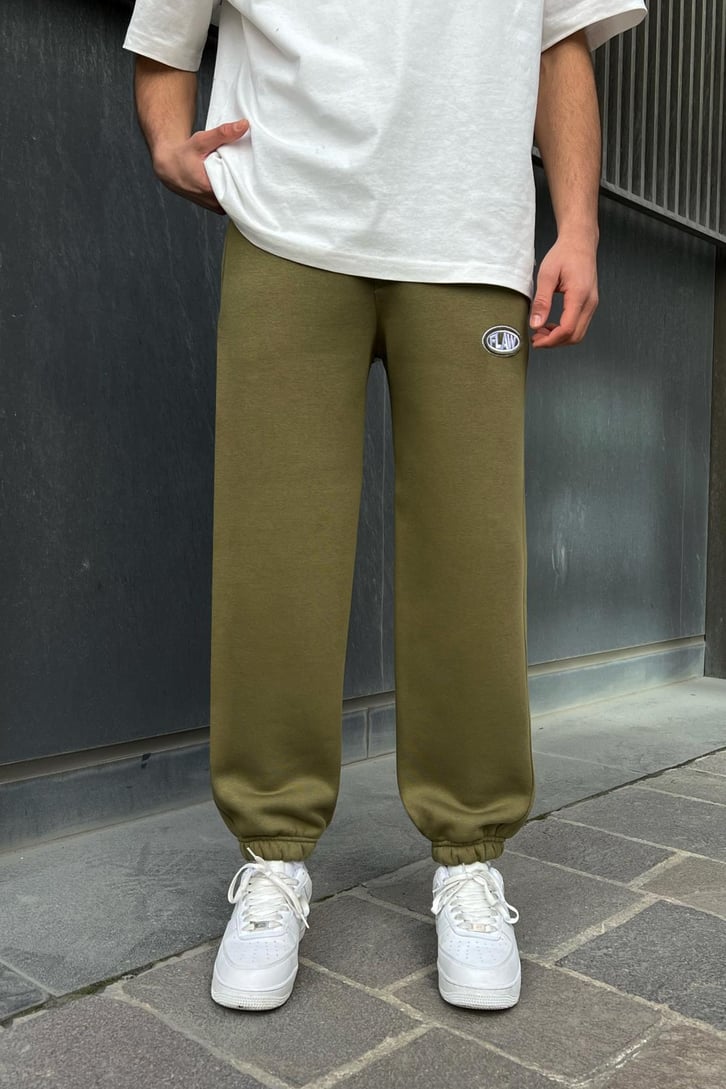 Flaw Atelier Relax Fit Basic Haki Jogger Eşofman Altı