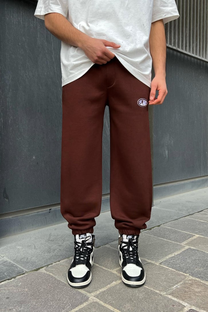 Flaw Atelier Relax Fit Basic Kahverengi Jogger Eşofman Altı