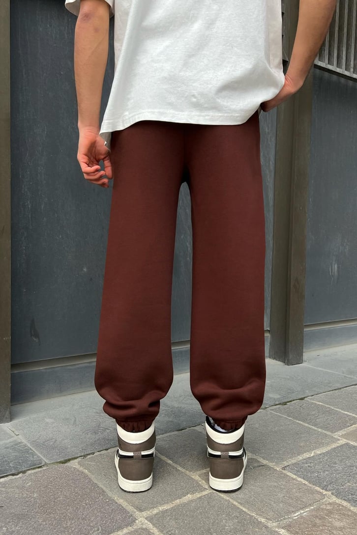 Flaw Atelier Relax Fit Basic Kahverengi Jogger Eşofman Altı