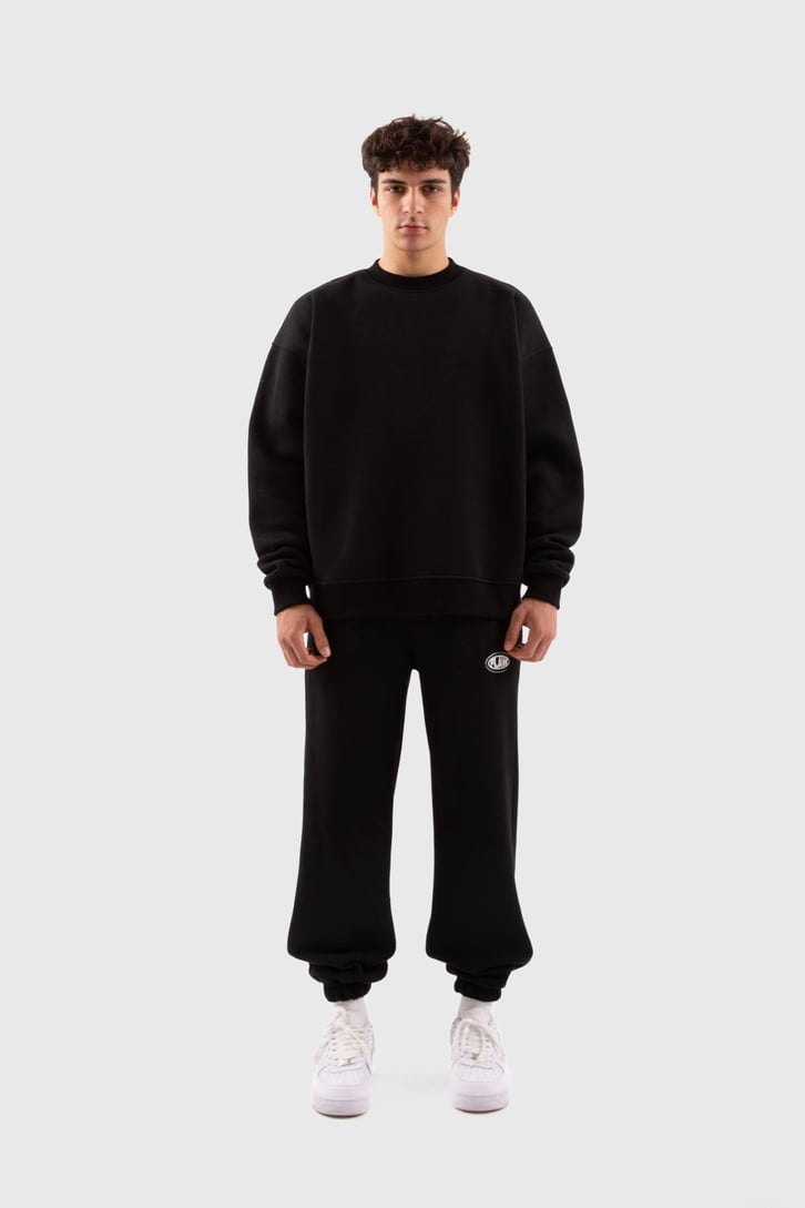 Flaw Atelier Relax Fit Basic Siyah Jogger Eşofman Altı