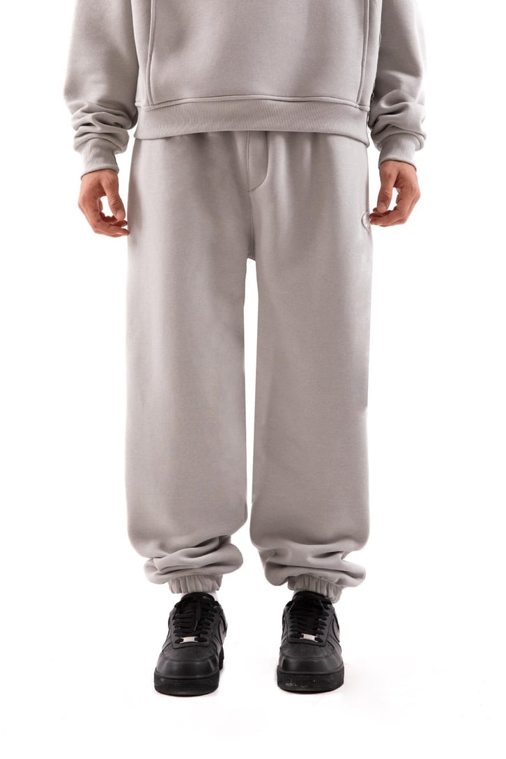 Flaw Atelier Relax Oversize Basic Buz Gri Jogger Eşofman