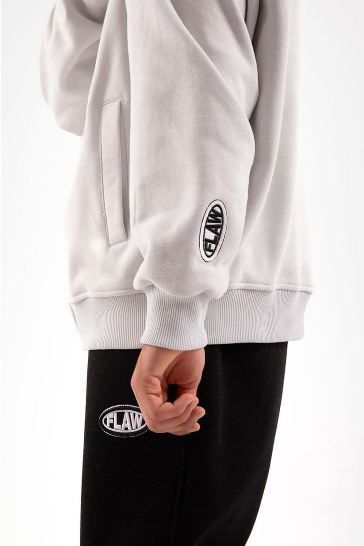 Flaw Atelier Relax Oversize Basic Buz Gri Zip Hoodie