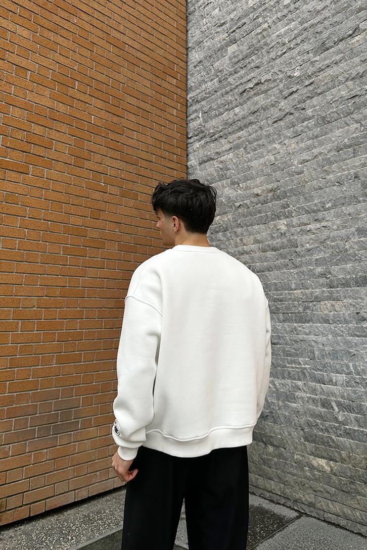 Flaw Atelier Relax Oversize Basic Ekru Sweatshirt