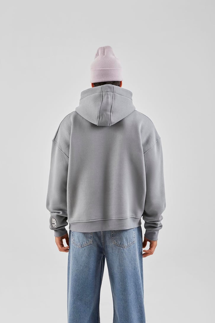 Flaw Atelier Relax Oversize Basic Füme Hoodie