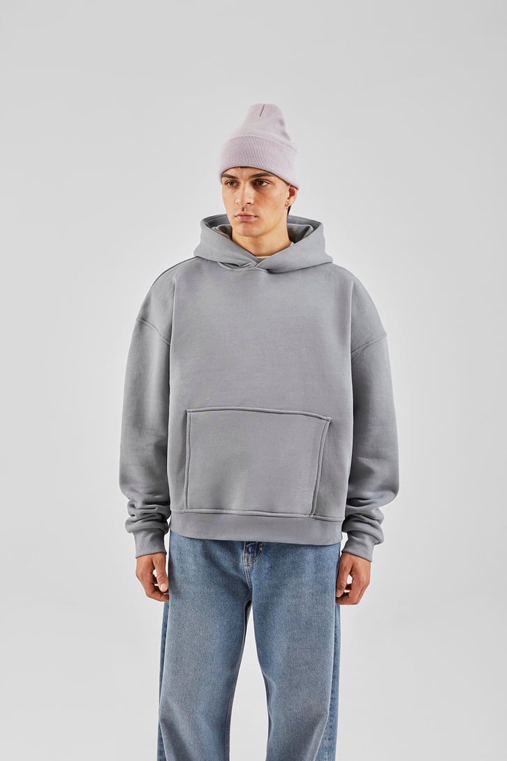 Flaw Atelier Relax Oversize Basic Füme Hoodie