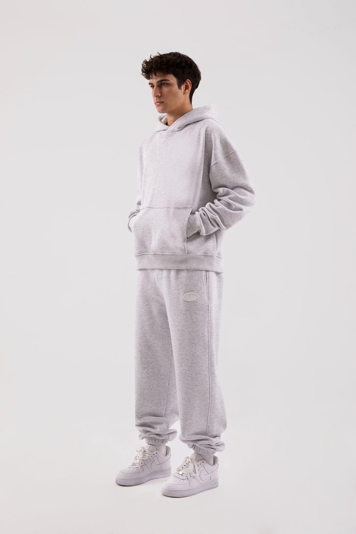 Flaw Atelier Relax Oversize Basic Gri Melanj Jogger Eşofman