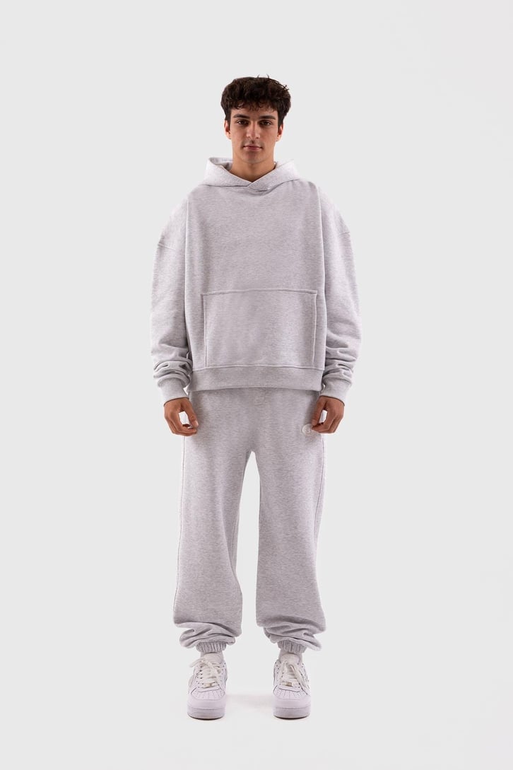 Flaw Atelier Relax Oversize Basic Gri Melanj Jogger Eşofman