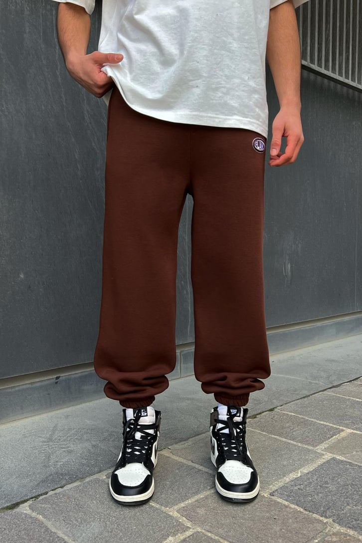 Flaw Atelier Relax Oversize Basic Kahverengi Jogger Eşofman