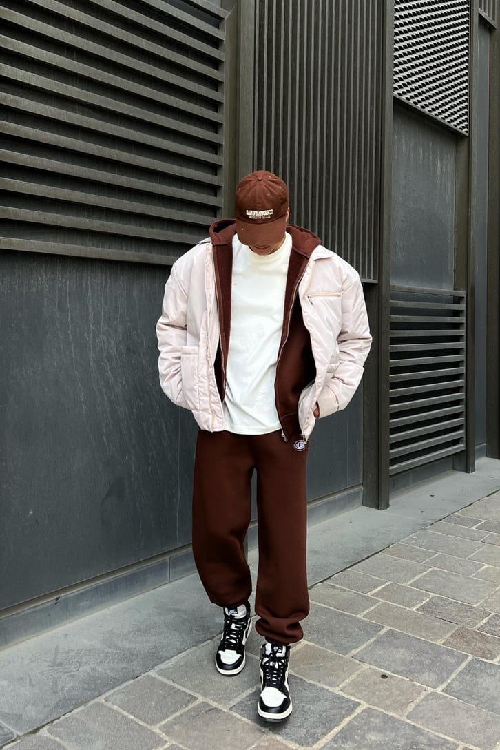 Flaw Atelier Relax Oversize Basic Kahverengi Jogger Eşofman