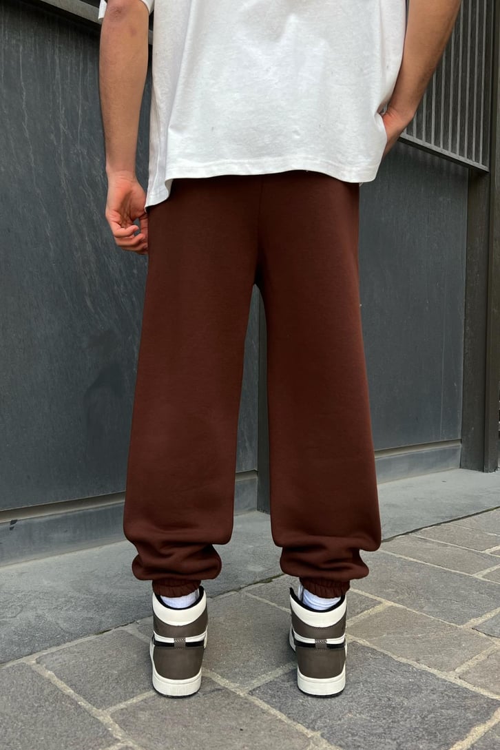 Flaw Atelier Relax Oversize Basic Kahverengi Jogger Eşofman
