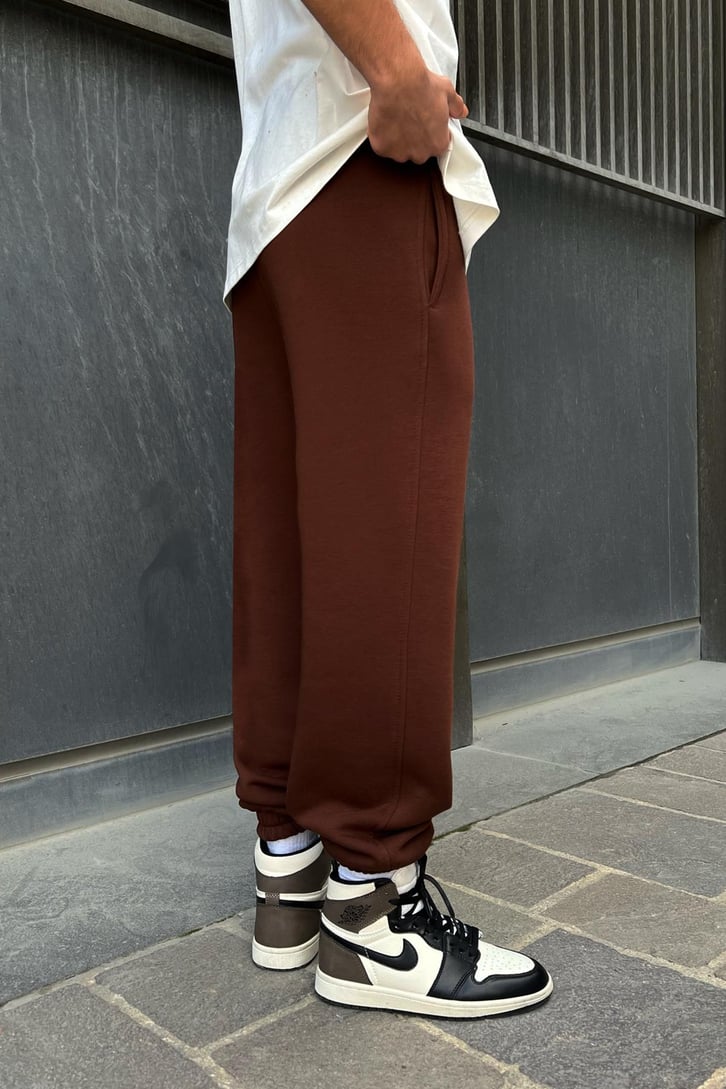 Flaw Atelier Relax Oversize Basic Kahverengi Jogger Eşofman