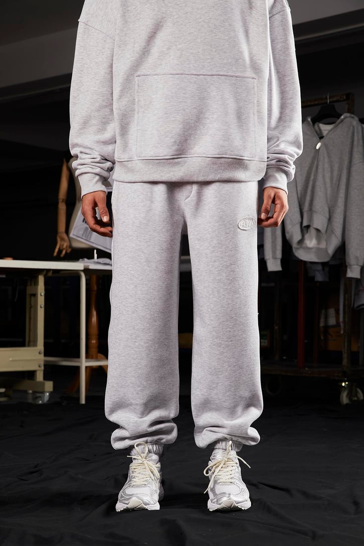 Flaw Atelier Relax Oversize Basic Kar Melanj Jogger Eşofman
