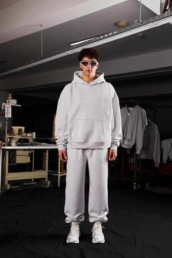 Flaw Atelier Relax Oversize Basic Kar Melanj Jogger Eşofman