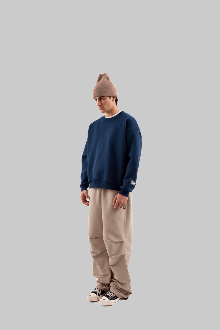 Flaw Atelier Relax Oversize Basic Lacivert Sweatshirt