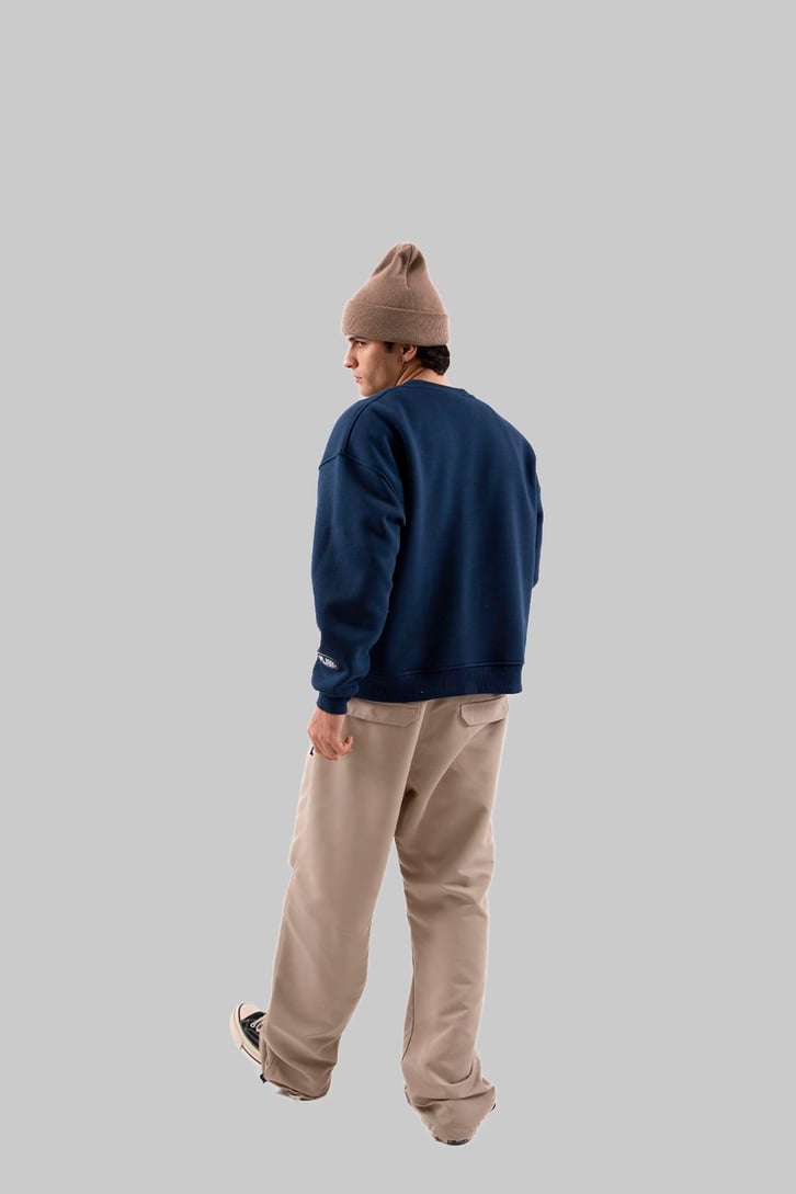 Flaw Atelier Relax Oversize Basic Lacivert Sweatshirt