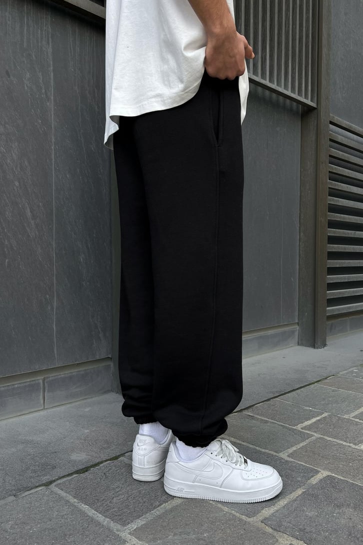 Flaw Atelier Relax Oversize Basic Siyah Jogger Eşofman
