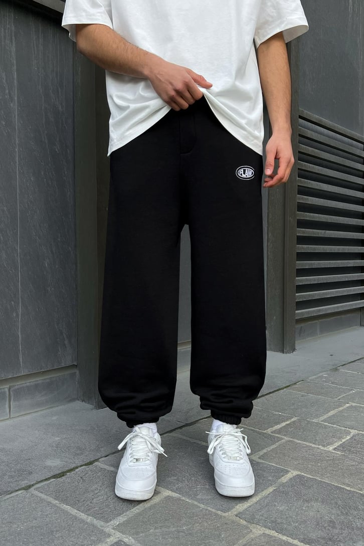 Flaw Atelier Relax Oversize Basic Siyah Jogger Eşofman