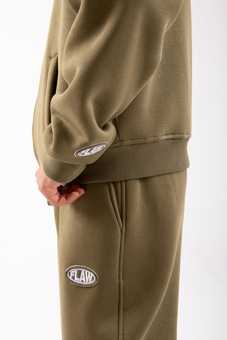 Flaw Atelier Relax Oversize Basic Taş Rengi Zip Hoodie