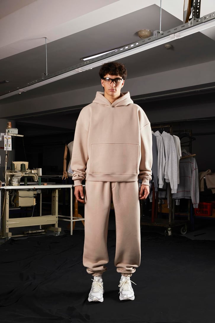 Flaw Atelier Relax Oversize Basic Vizon Hoodie