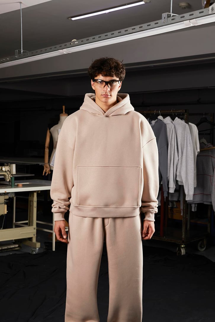 Flaw Atelier Relax Oversize Basic Vizon Hoodie