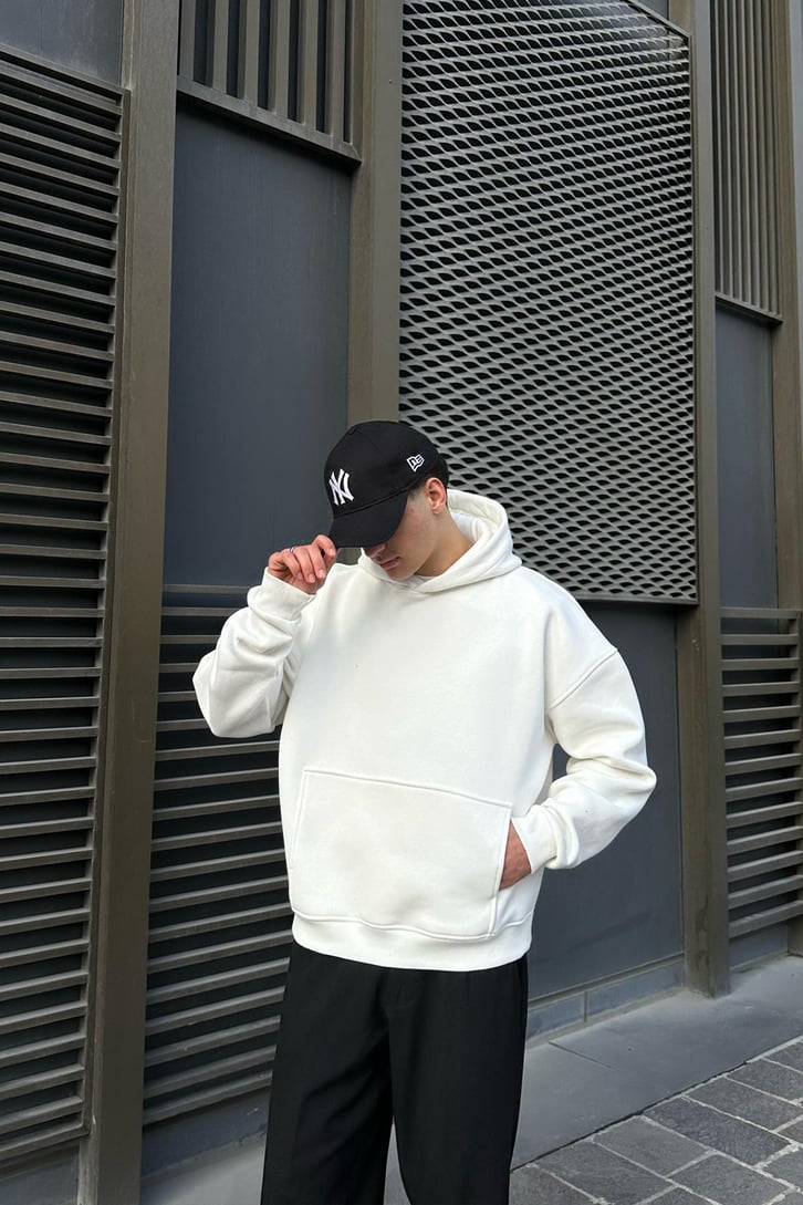 Flaw Atelier Relax Oversize Ekru Basic Hoodie