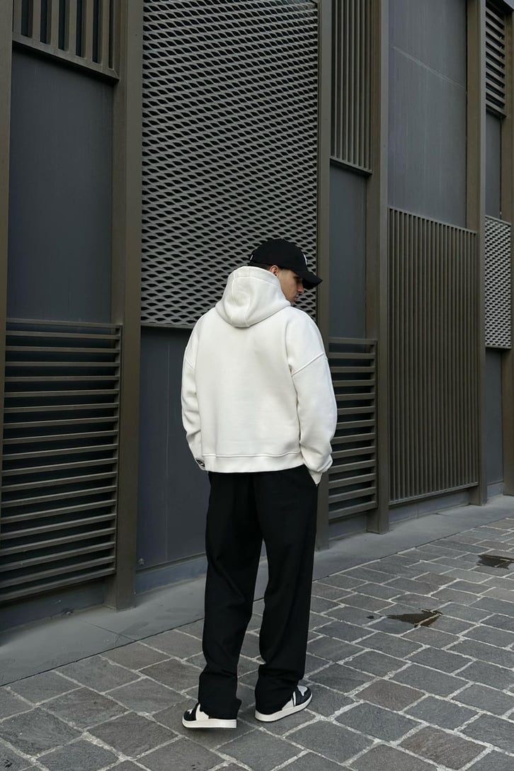 Flaw Atelier Relax Oversize Ekru Basic Hoodie