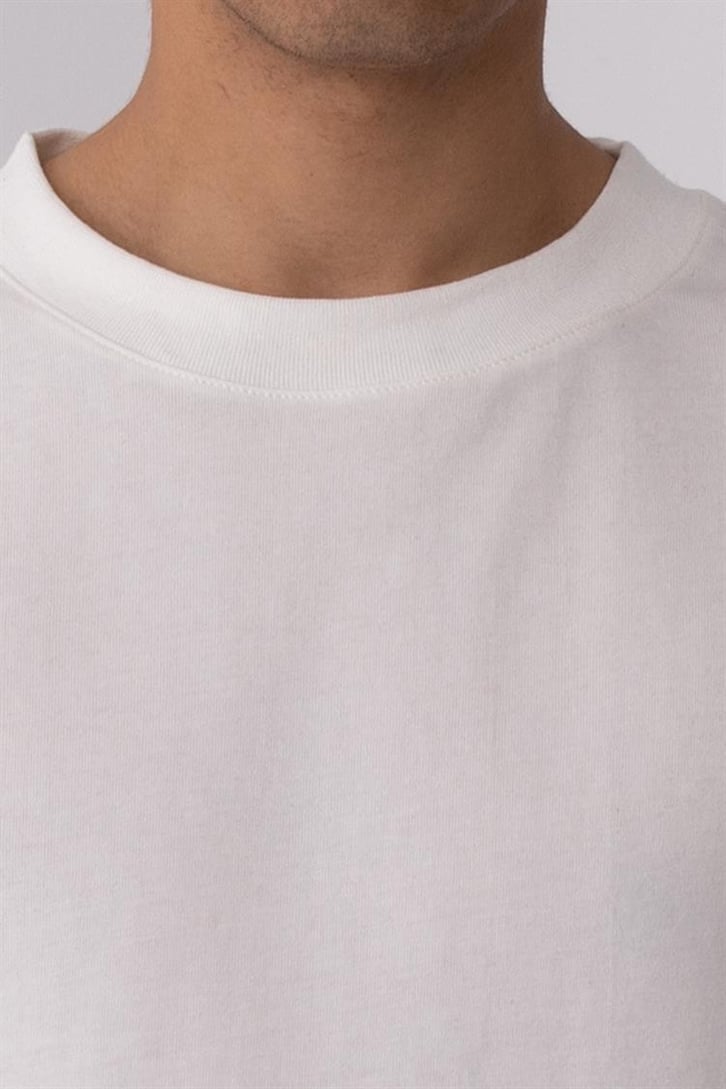 Flaw Atelier Rib Collar White Oversize Basic Tee