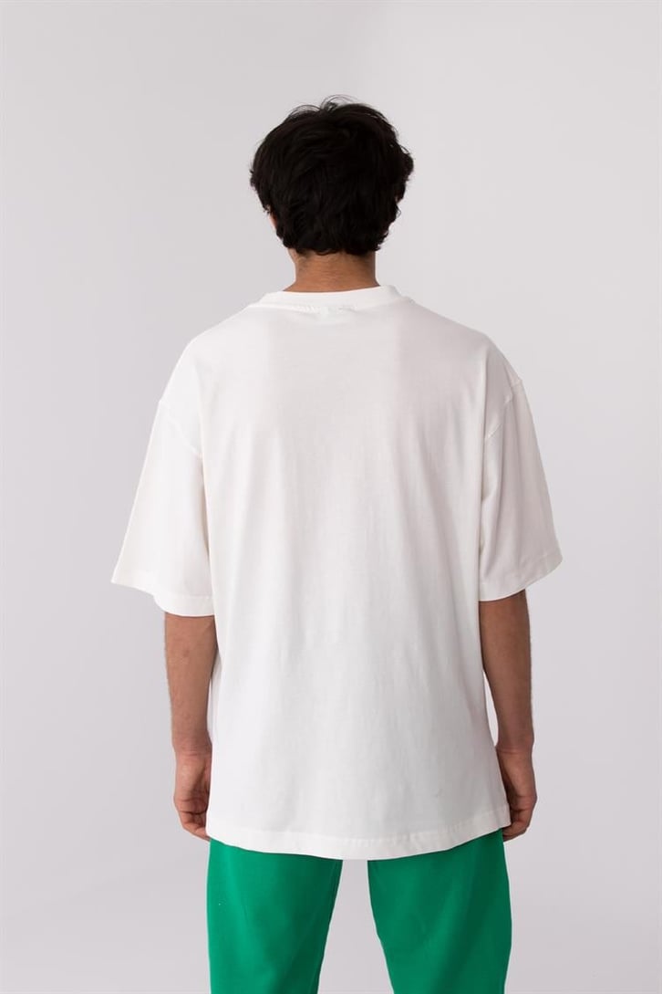Flaw Atelier Rib Collar White Oversize Basic Tee
