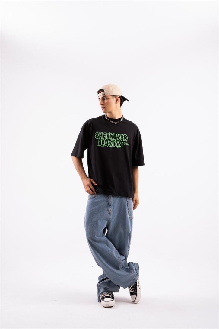 Flaw Atelier Shattered Illusion Prtinted  Oversize Tshirt
