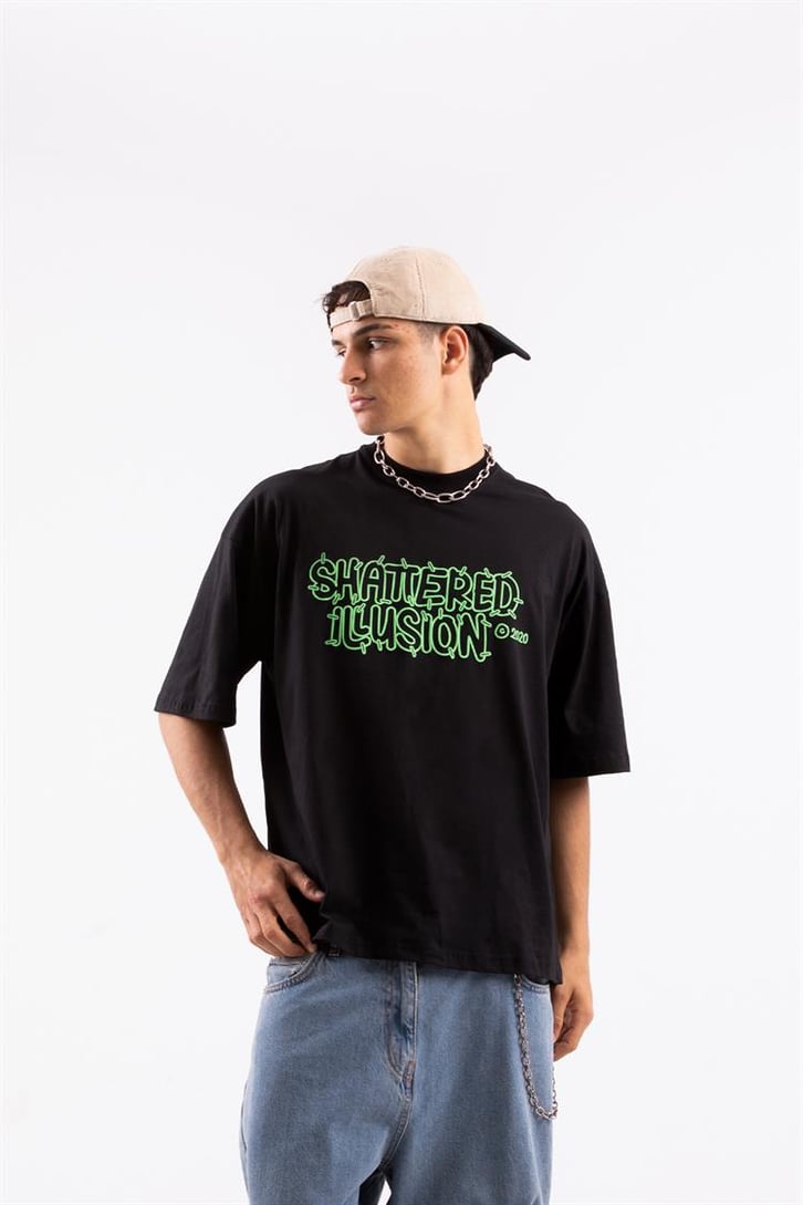 Flaw Atelier Shattered Illusion Prtinted  Oversize Tshirt