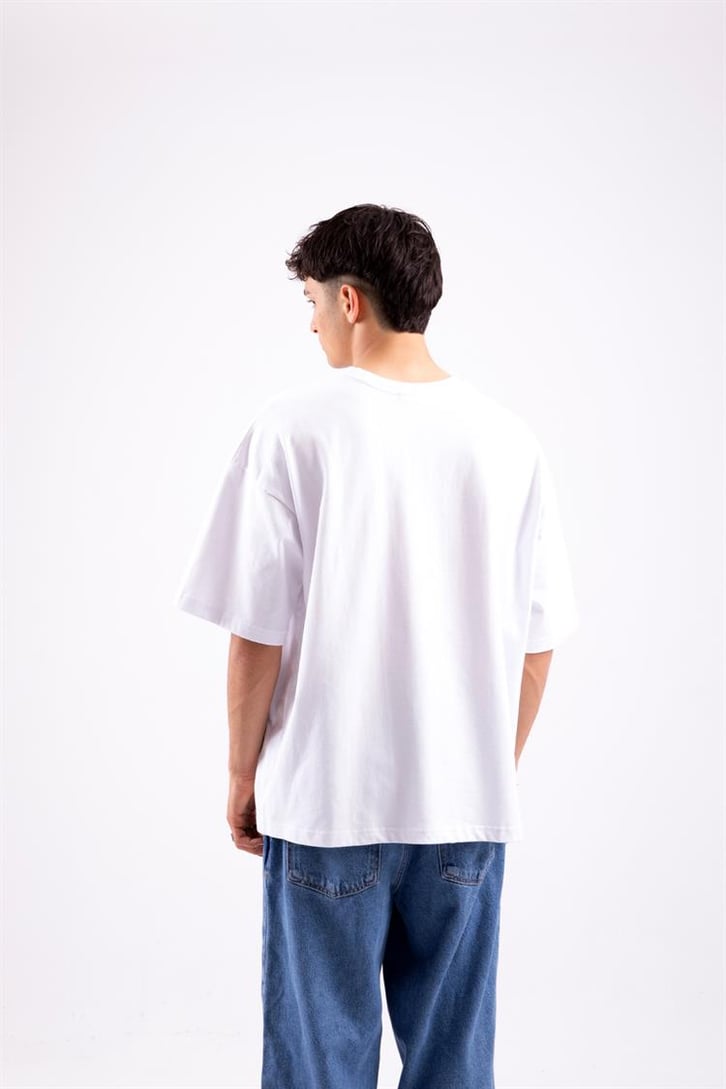 Flaw Atelier Shattered Illusion Prtinted  Beyaz Overize Tshirt