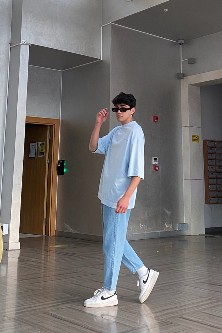 Flaw Atelier Sky Blue Premium Mom Fit Jean