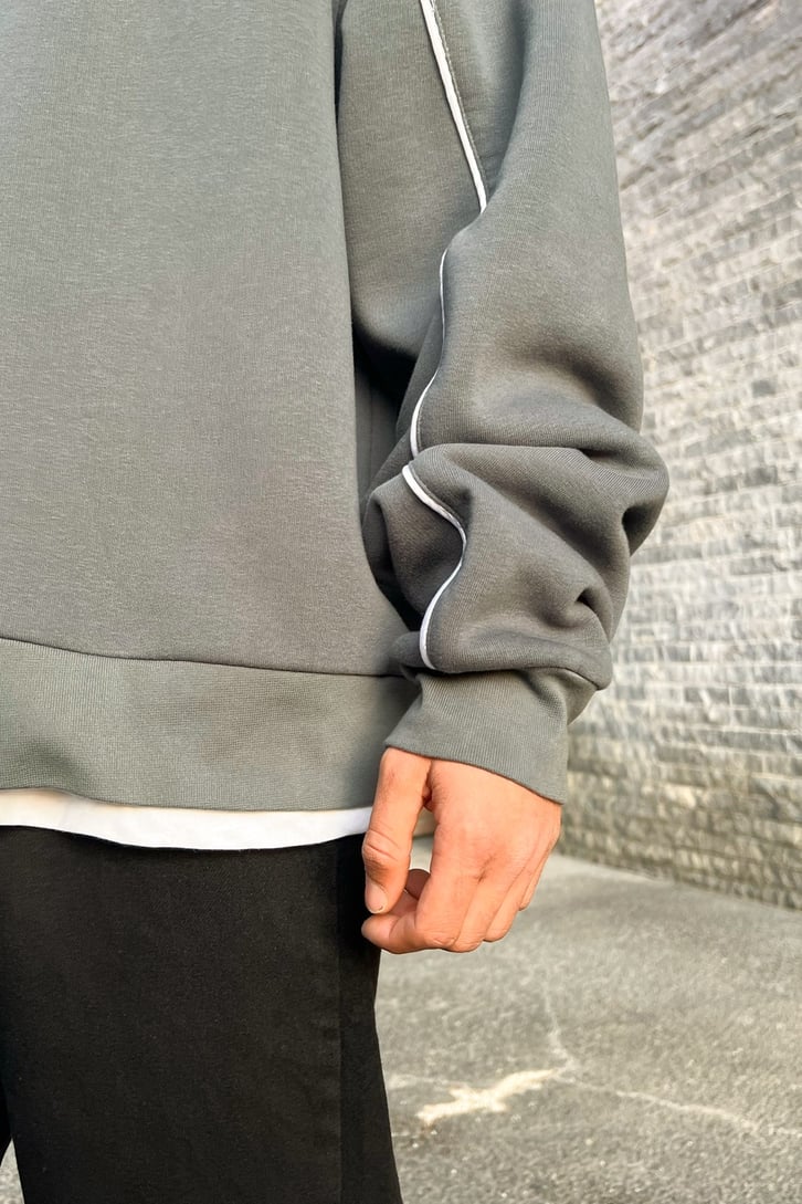 Flaw Atelier Striped Füme Premium Oversize Sweatshirt