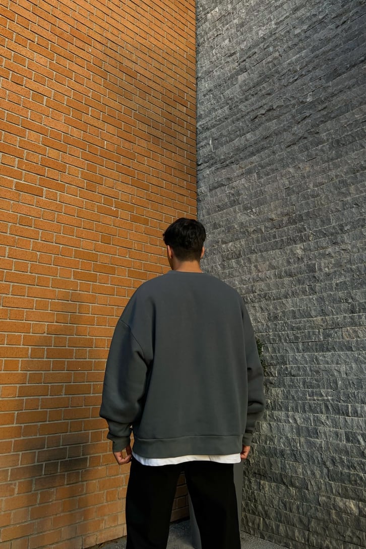 Flaw Atelier Striped Füme Premium Oversize Sweatshirt